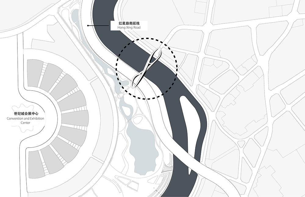 五岔子大橋 - Wuchazi Bridge (INFINITE LOOP) Site Location, WÜNSCHMANN KAUFER ARCHITECTS